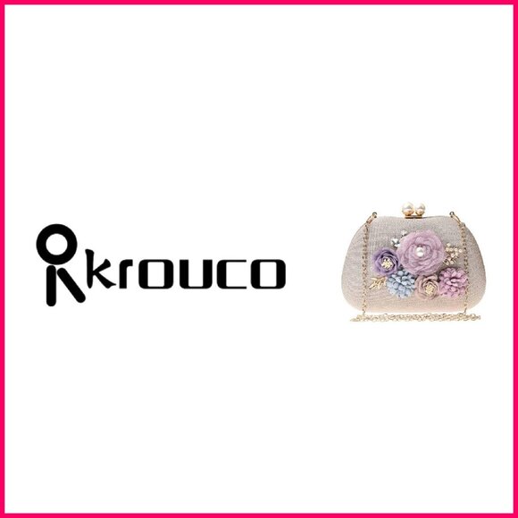 Satin Floral Evening Clutch Purse Elegant Wedding Party Crossbody Bag Chic
